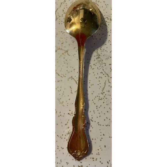 Wallace Gold Discretion Pattern Flatware Electroplate Set Of 3 Tablespoons NEW - Picture 3 of 7